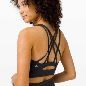 Lululemon Black Free To Be Serene Luxtreme High Neck Long Line Sports Bra
